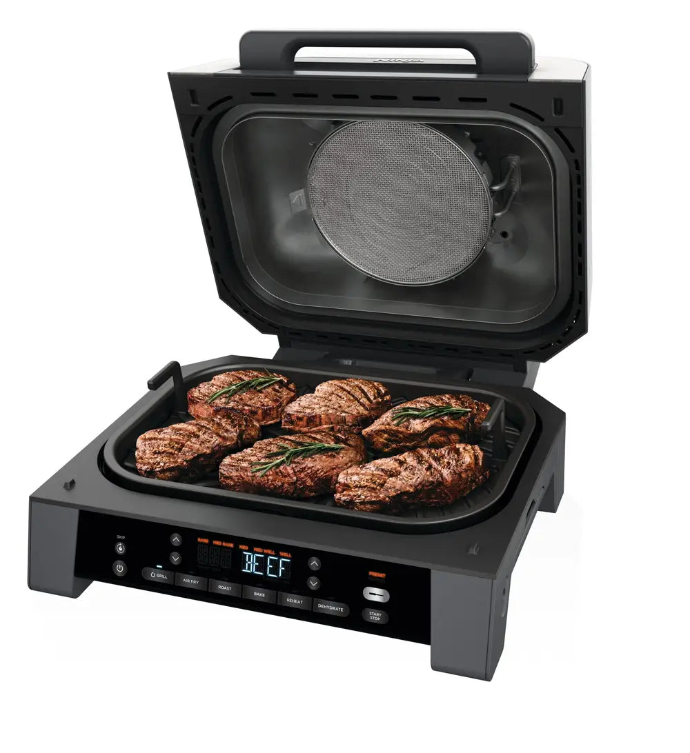 Ninja DG551EU Foodi Smart XL 6v1 Vnitřní gril a horkovzdušná fritéza s integrovaným teploměrem