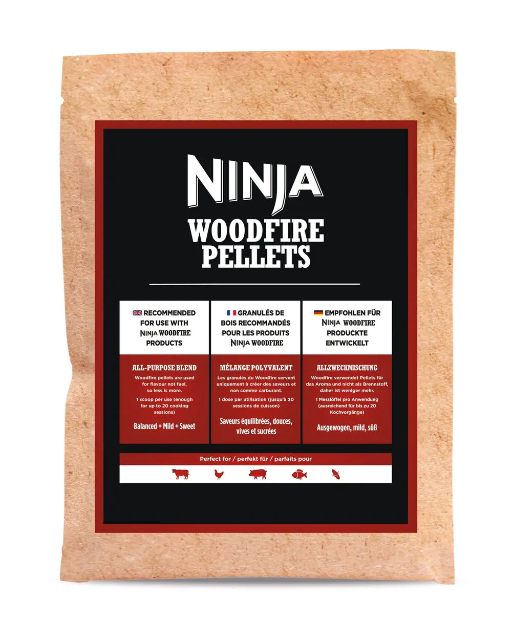 Ninja Woodfire Pelety; Směs třešně, javoru a dubu; 900g (Pro 20 použití)