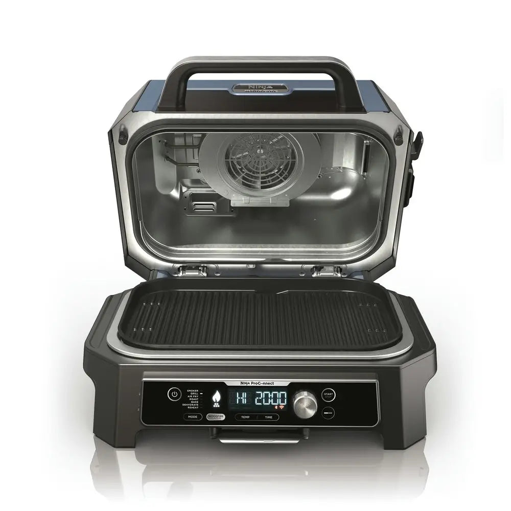Ninja OG901EU Woodfire Pro Connect XL; Elektrický BBQ, Gril, Airfryer & Udírna; Venkovní; 45 cm x 31 cm